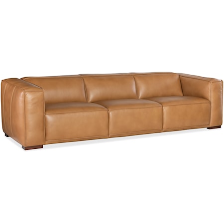 Transitional 3-Seat Sofa with Block Legs