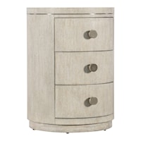 Contemporary 3-Drawer Round Nightstand