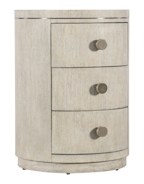Contemporary 3-Drawer Round Nightstand