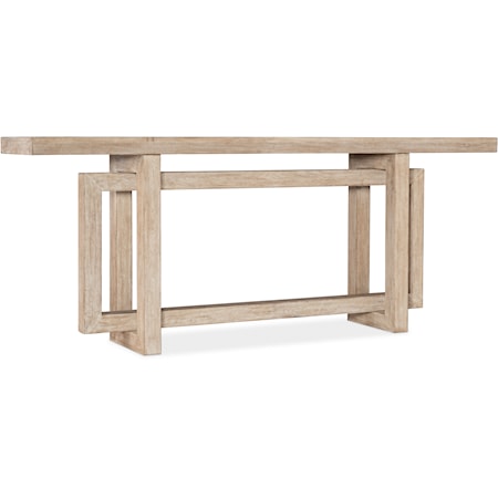 Contemporary Wood Console Table with Interlocking Design