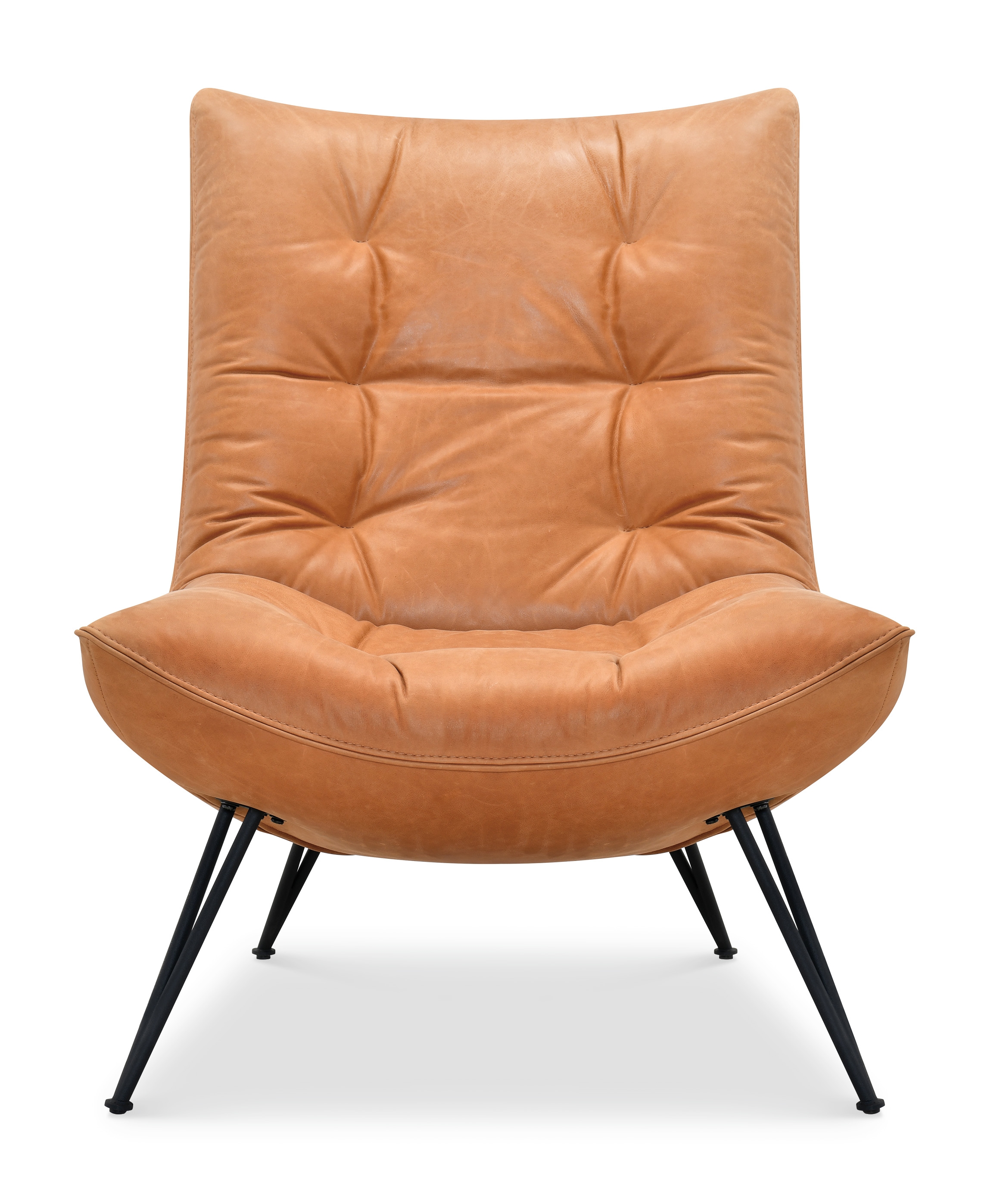 Leather Armless Accent Chair