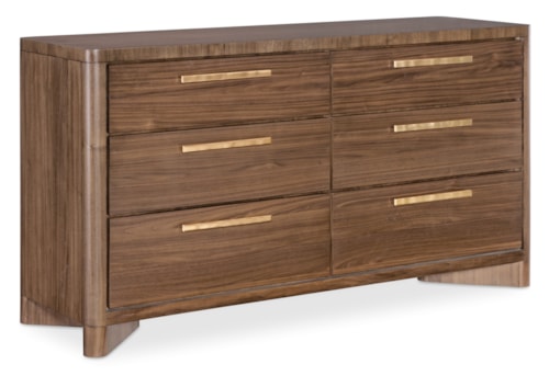 Transitional 6-Drawer Dresser with Self Closing Drawers