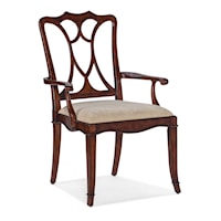 Traditional Arm Chair with Upholstered Seat