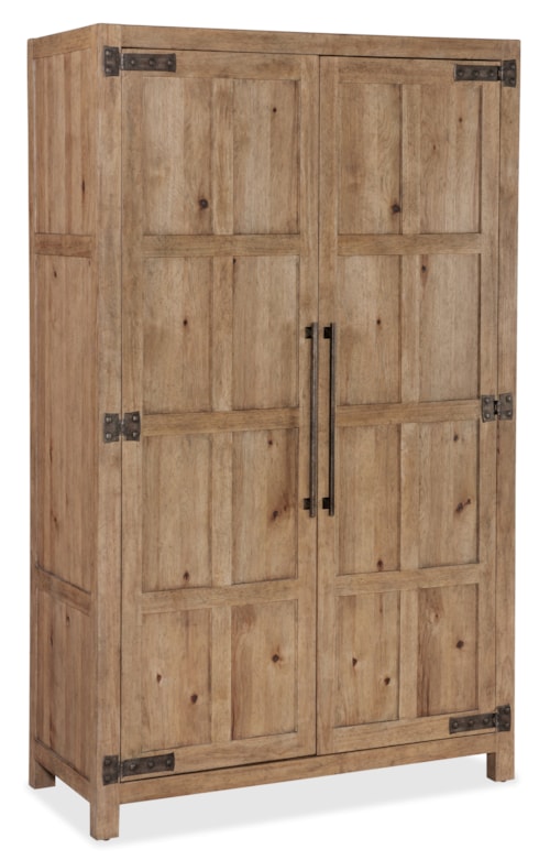 Rustic Wardrobe with Metal Accents