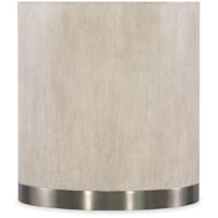 Contemporary Round End Table with Metal Base