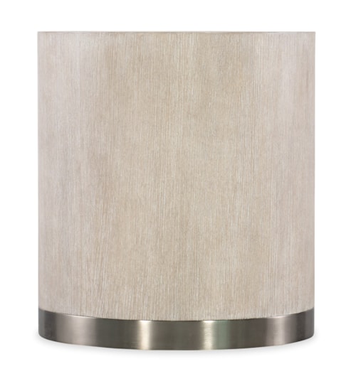 Contemporary Round End Table with Metal Base