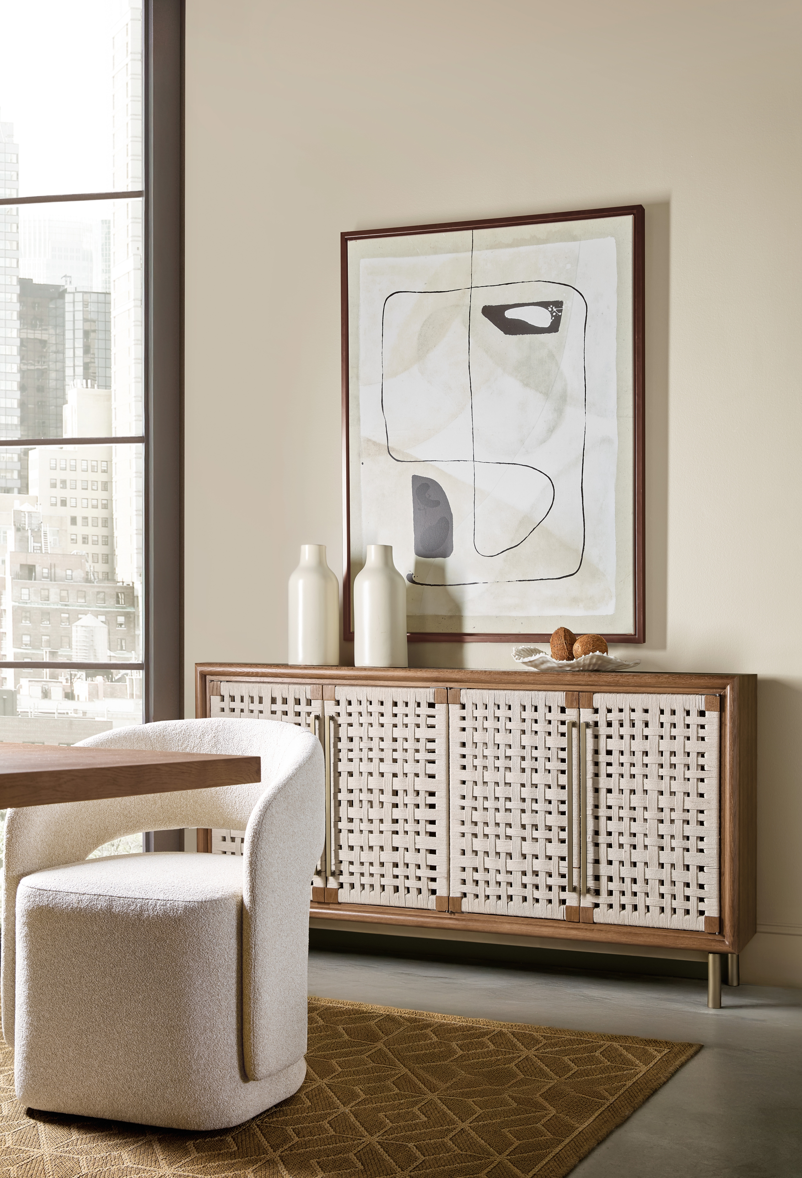 Hooker Furniture Commerce and Market Upholstered Open Barrel-Back Dining Chair