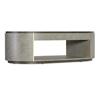 Contemporary Oval Coffee Table with Open Shelf