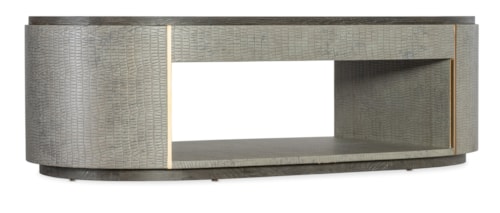 Contemporary Oval Coffee Table with Open Shelf