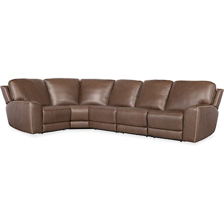 Casual 5-Piece Sectional Sofa with Power Headrests and Zero Gravity