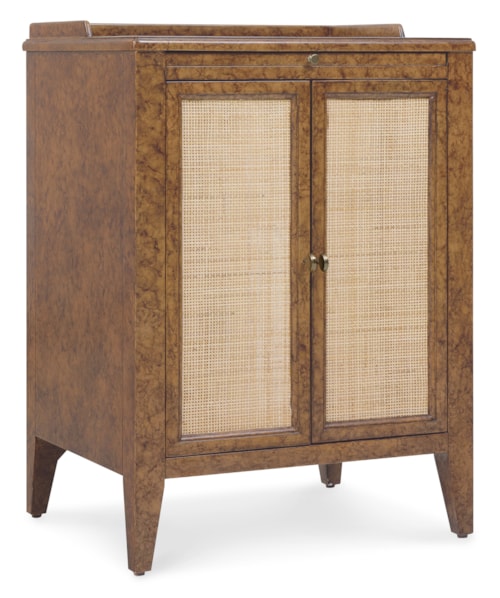 Traditional 2-Drawer Nightstand with Woven-Cane Fronts