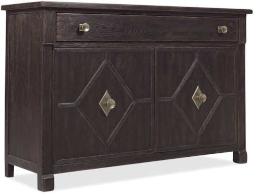 Farmhouse Two-Door Hall Chest with Diamond Motif Fronts