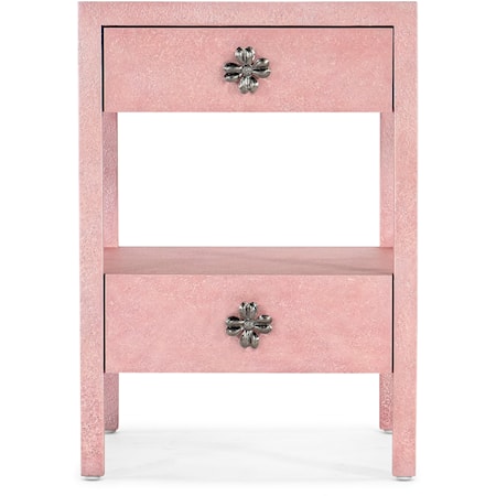 Casual Accent Table with Flower Hardware