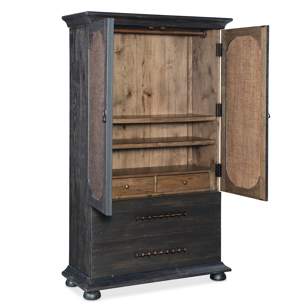 Hooker Furniture Big Sky 2-Door Charred Timber Bedroom Wardrobe