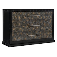 Transitional Three Drawer Chest with Decorative Drawer Fronts