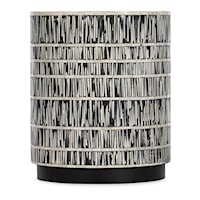 Global Monochrome Bone Inlay Round Accent Table