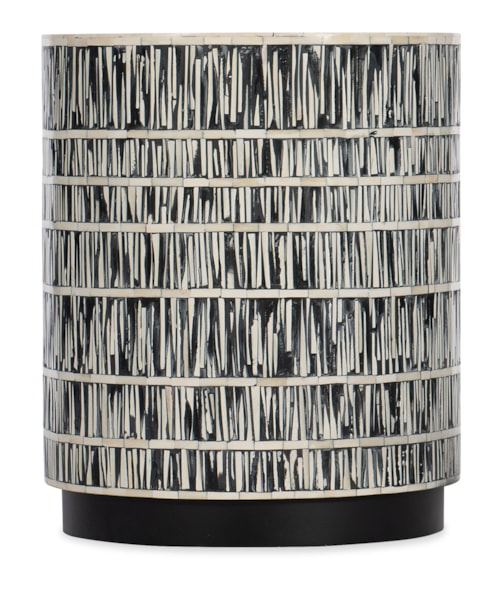 Global Monochrome Bone Inlay Round Accent Table