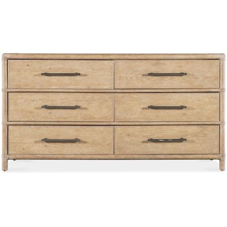 Casual 6-Drawer Dresser with Felt-Lining