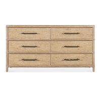 Casual 6-Drawer Dresser with Felt-Lining
