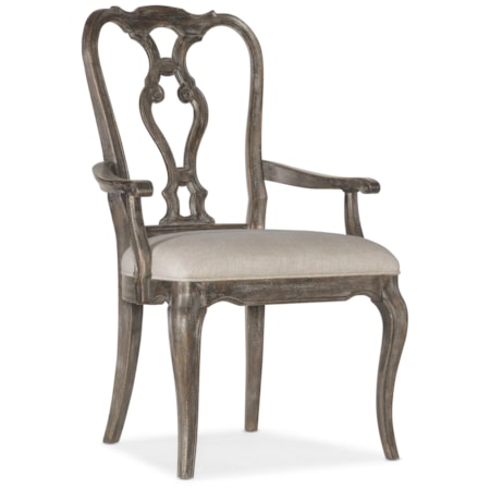 Wood Back Arm Chair