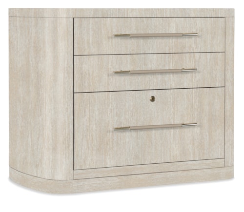 Contemporary 3-Drawer Later File Cabinet with Locking Drawer