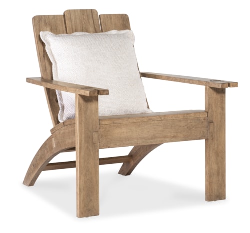 Rustic Accent Chair with Slotted Arms