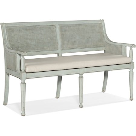 Traditional Bench with Upholstered Seat