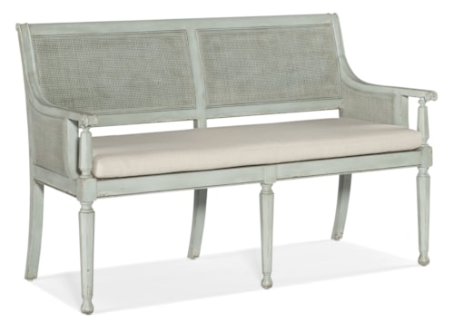 Traditional Bench with Upholstered Seat