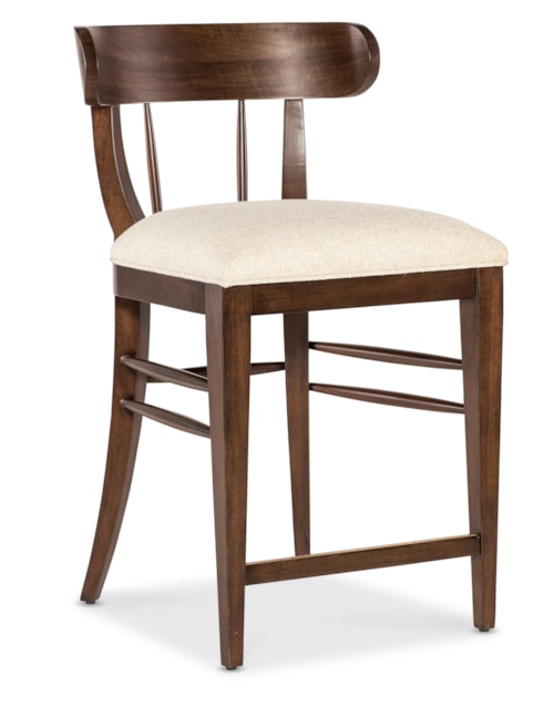 Traditional Counter Height Stool with Upholstered Seat