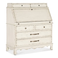 Traditional 12-Drawer Secretary Desk with Drop-Front Work Surface