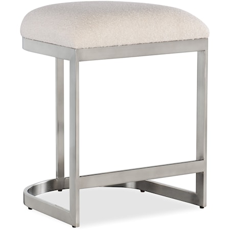 Contemporary Backless Counter Stool with Upholstered Seat