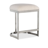 Contemporary Backless Counter Stool with Upholstered Seat