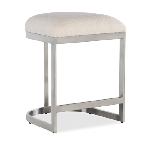 Contemporary Backless Counter Stool with Upholstered Seat
