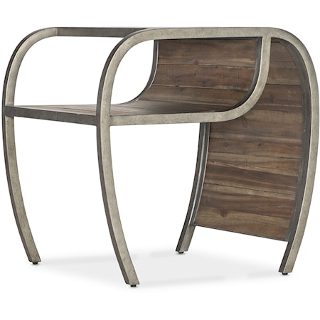 Contemporary Open End Table with Metal Frame