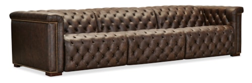 Traditional Power Reclining Chesterfield Sofa with Power Headrests