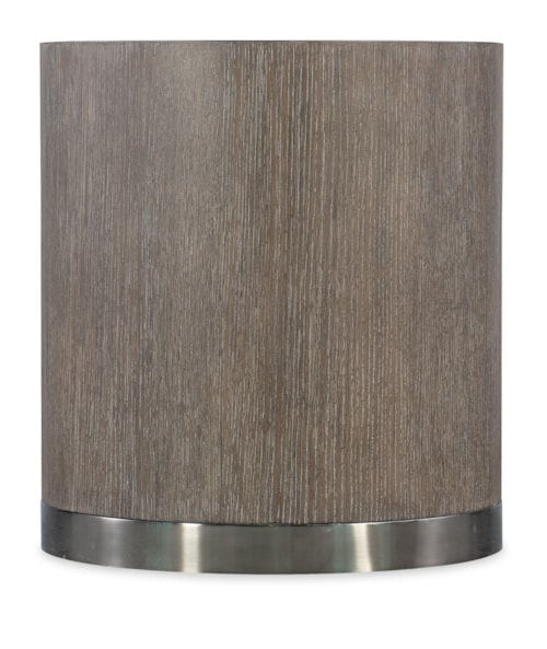 Contemporary Round End Table with Metal Base