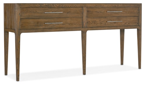 Casual 4-Drawer Sideboard with Stone Veneer Top