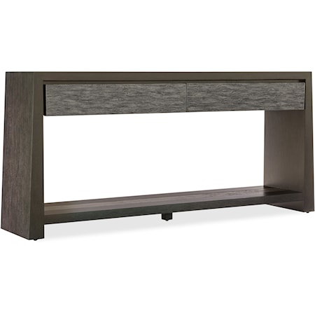 Contemporary 2-Drawer Console Table with Lower Shelf