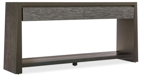 Contemporary 2-Drawer Console Table with Lower Shelf