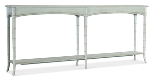 Traditional Charleston Console Table with Fixed Display Shelves
