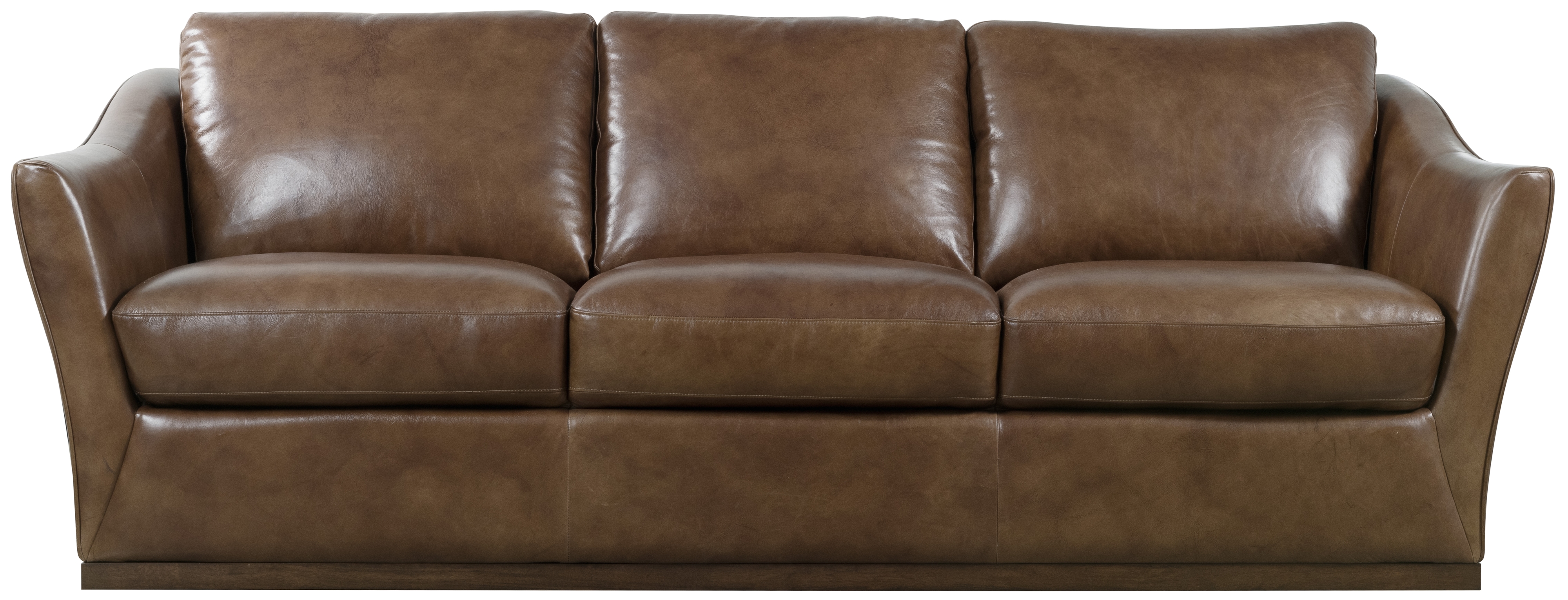 Leather Flared-Arm Sofa