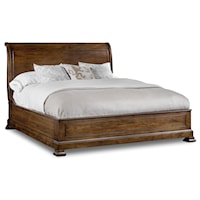 Traditional King Sleigh Bed with Platform Footboard