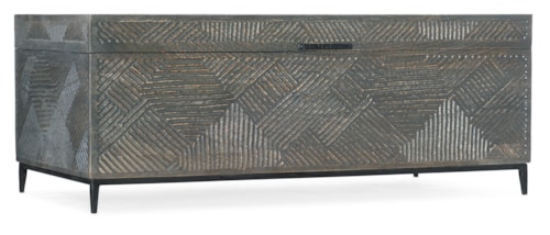 Modern Rustic Storage Trunk Coffee Table with Removable Tray