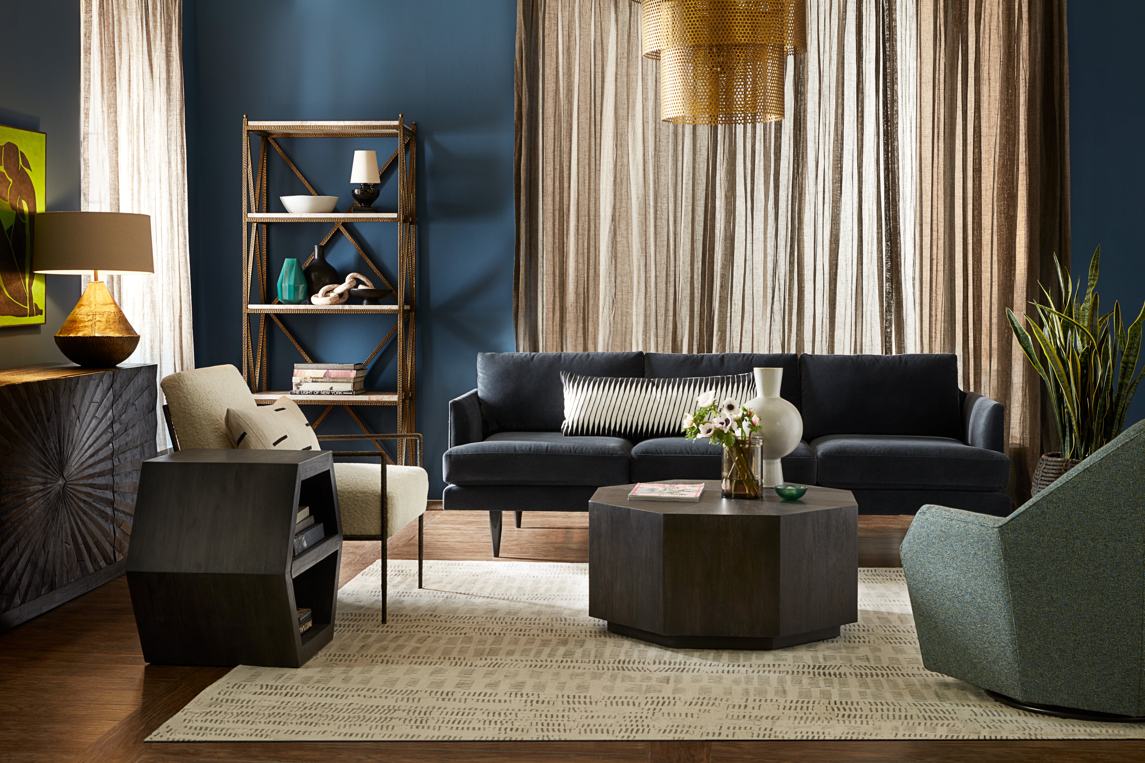 Hooker Furniture Commerce and Market Hexagonal Honeycomb End Table