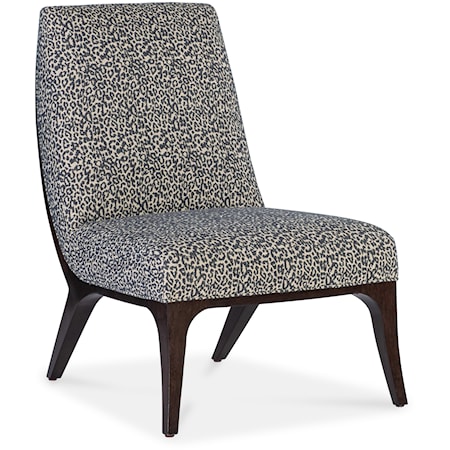 Transitional Upholstered Slipper Chair with Wood Frame