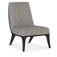 Transitional Upholstered Slipper Chair with Wood Frame