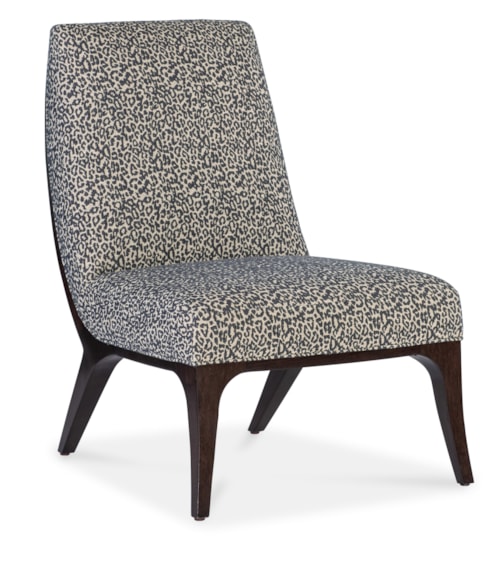 Transitional Upholstered Slipper Chair with Wood Frame