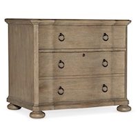 Traditional File Cabinet with Locking Bottom Drawer