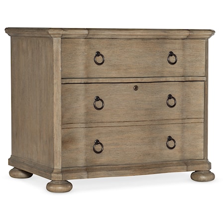 Traditional File Cabinet with Locking Bottom Drawer