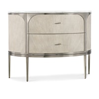 Contemporary 2-Drawer Nightstand with Marble Top